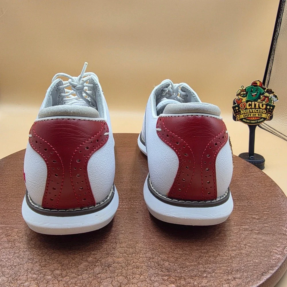 FootJoy MyJoys Traditions Womens Golf Shoes White Red Teddy Bear Wingtip 8.5 M